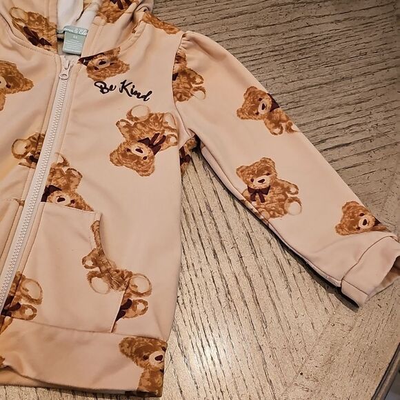 Teddy Bear Be Kind Zip Up Hoodie 6X - Picture 5 of 10